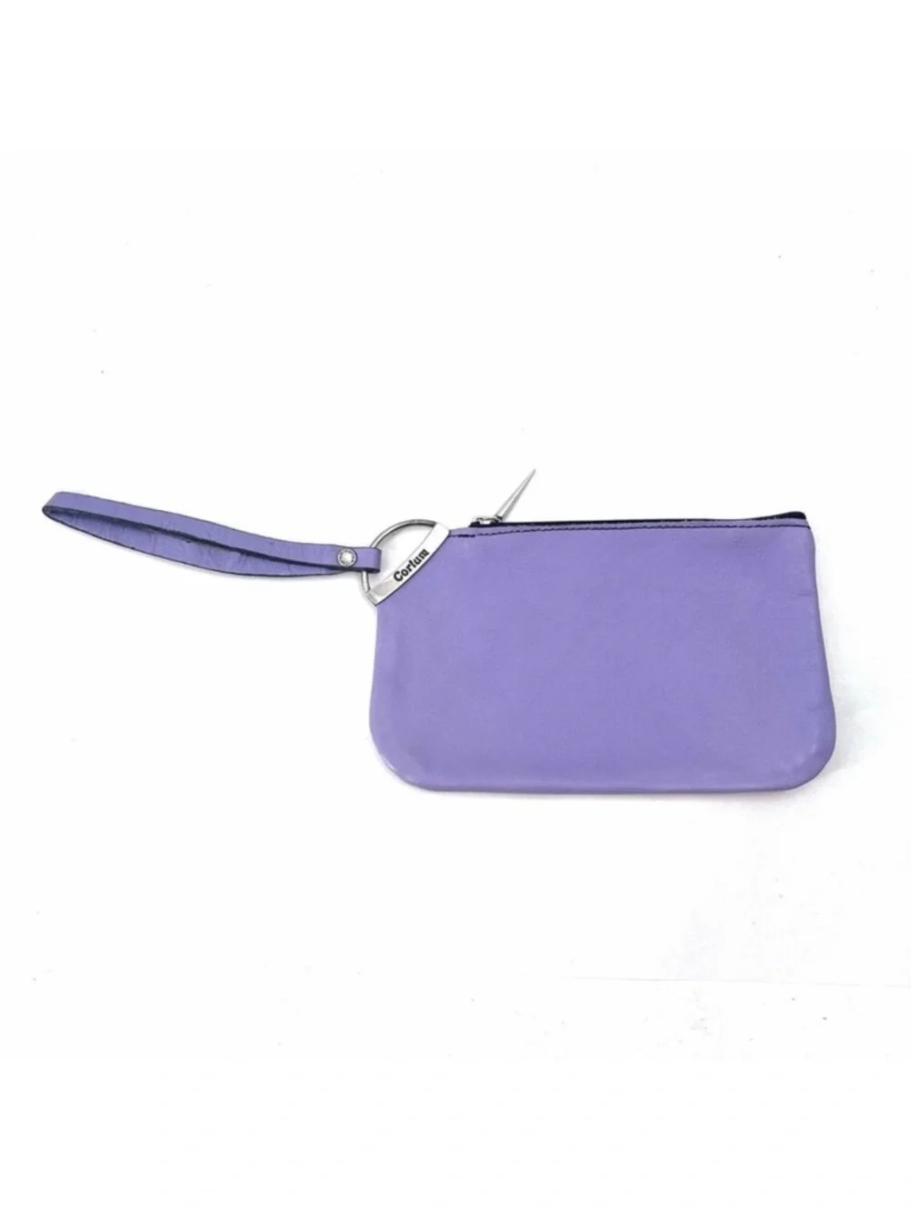 Corium Lavender Purple Leather Wristlet Clutch Made in Argentina NEW